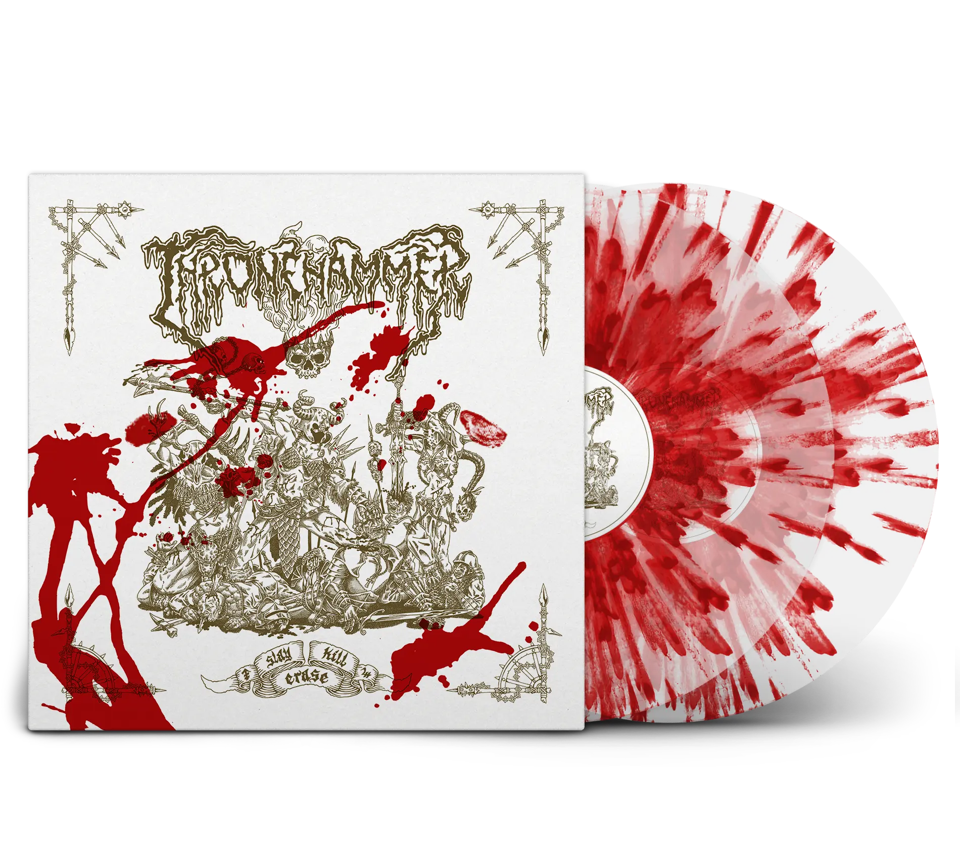 THRONEHAMMER - Slay | Kill | Erase [BLOOD SPLATTER 2LP] (Doom Metal/Epic Metal/Death Metal/Heavy Metal Vinyl)