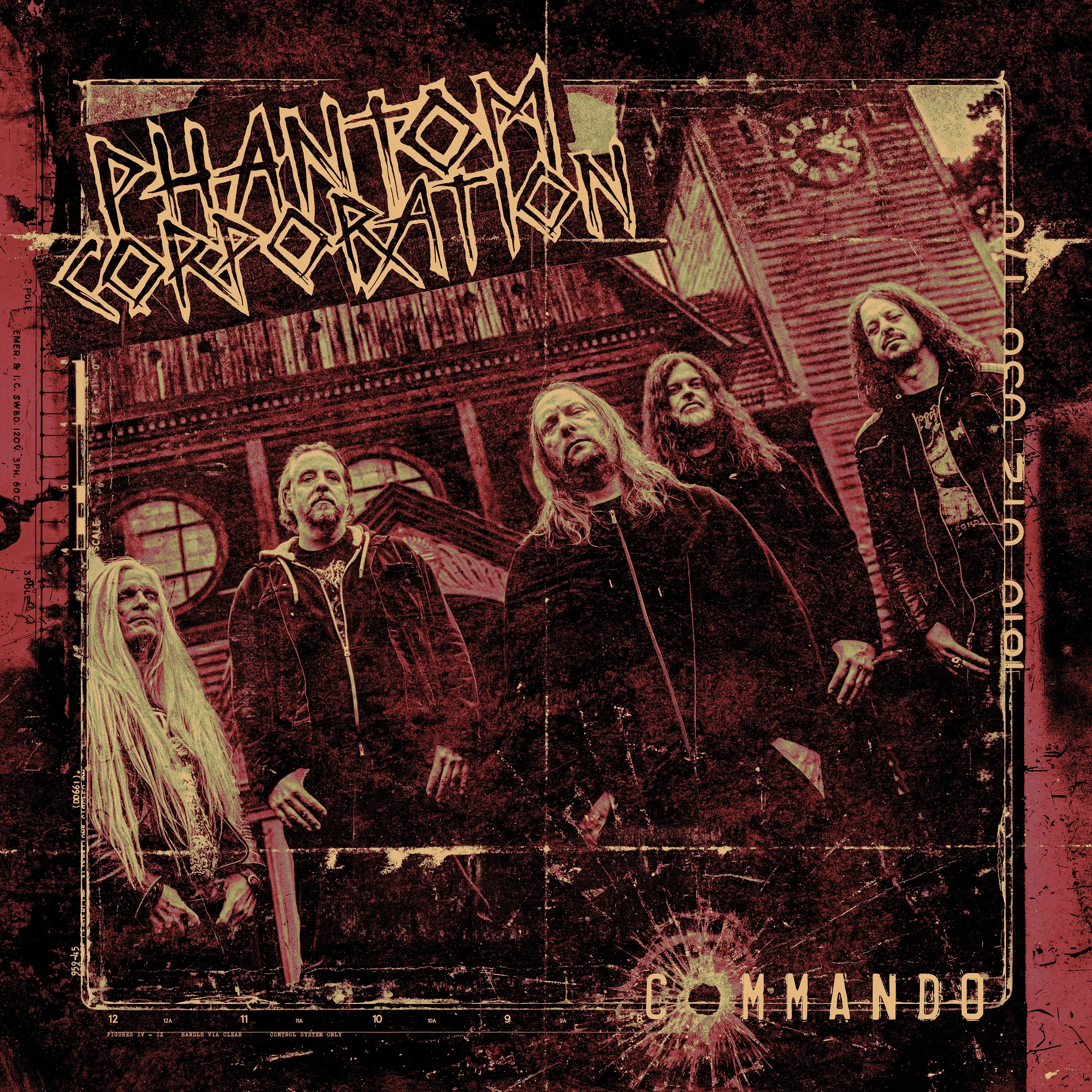 PHANTOM CORPORATION / CATBREATH · Commando / Die By The Claw | GREY BLACK MARBLED LP (Thrash Metal/Death Metal Vinyl) · Bild 3
